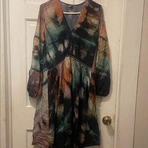 Multicolor Tie-Dye Women's Dress